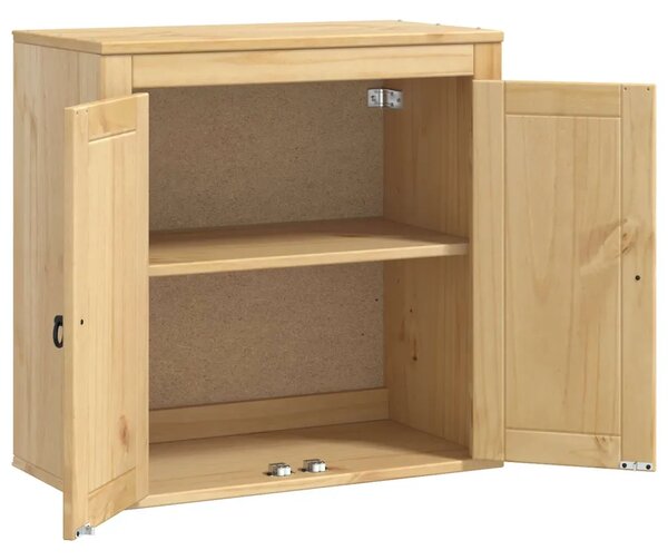Kabinet SKI Medeno Smeđa 60 x 32 x 60 cm Čvrsto borovo drvo - Zidni ormarić s vratima Medeno smeđa