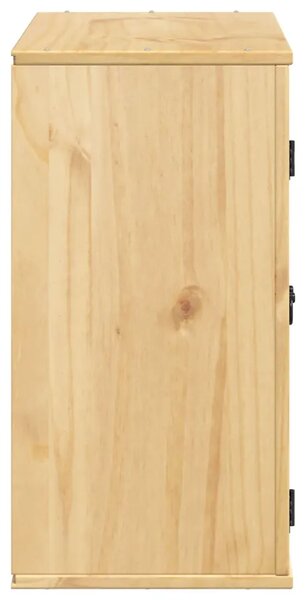Kabinet SKI Medeno Smeđa 60 x 32 x 60 cm Čvrsto borovo drvo - Zidni ormarić s vratima Medeno smeđa