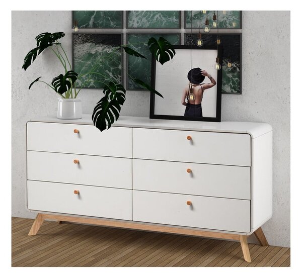 Bijela niska komoda 150x74 cm Caitlin – Støraa
