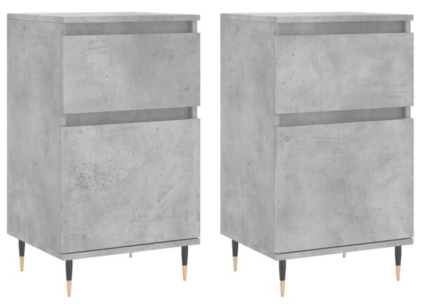 Komode 2 kom boja betona 40 x 35 x 70 cm od konstruiranog drva - Beton siva 2