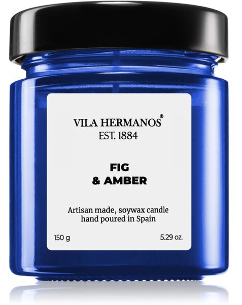 Vila Hermanos Apothecary Cobalt Blue Fig & Amber mirisna svijeća 150 g