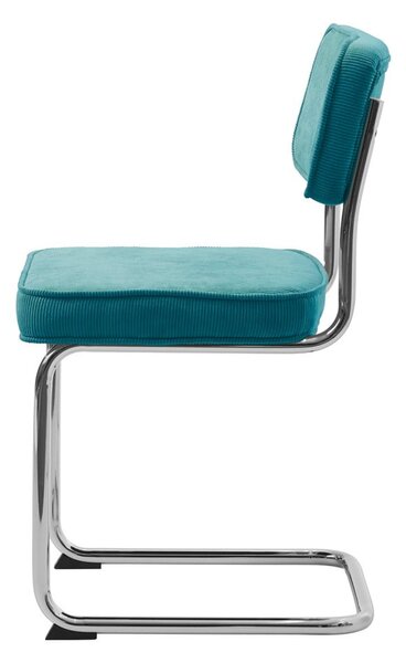 Tirkizna blagovaonska stolica od samta Rupert – Unique Furniture