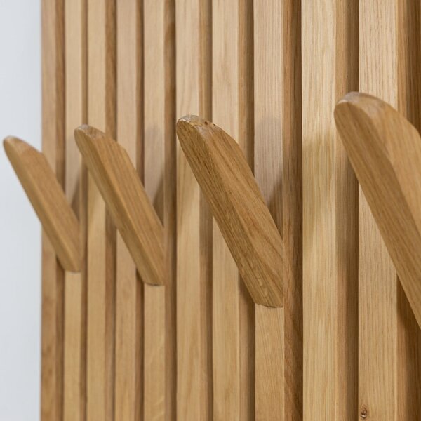 Ploča za vješanje garderobe od punog hrasta u prirodnoj boji 46x100x8 cm Parco – Spinder Design