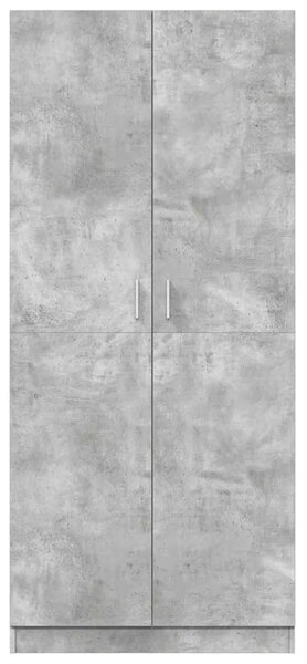 Ormar siva boja betona 80 x 52 x 180 cm od konstruiranog drva - Beton siva