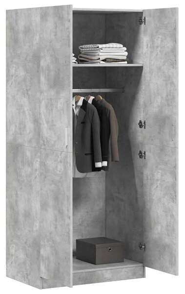 Ormar siva boja betona 80 x 52 x 180 cm od konstruiranog drva - Beton siva
