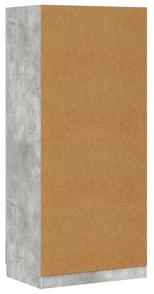 Ormar siva boja betona 80 x 52 x 180 cm od konstruiranog drva - Beton siva
