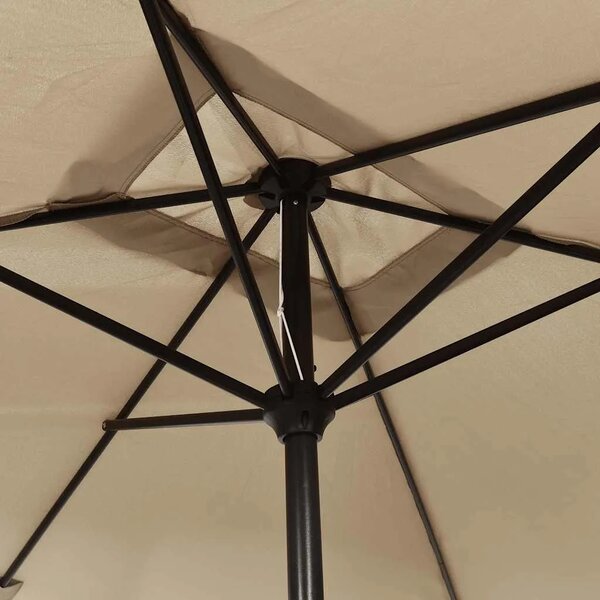 Vanjski suncobran s metalnim stupom 300 x 200 cm smeđesivi - Sivo-smeđa
