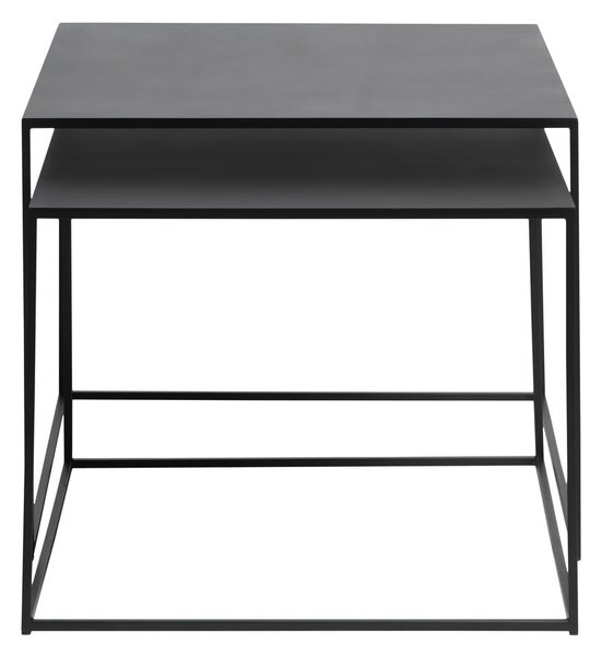 Crni metalni stolići za kavu u setu 2 kom 65x65 cm Pebble – Unique Furniture