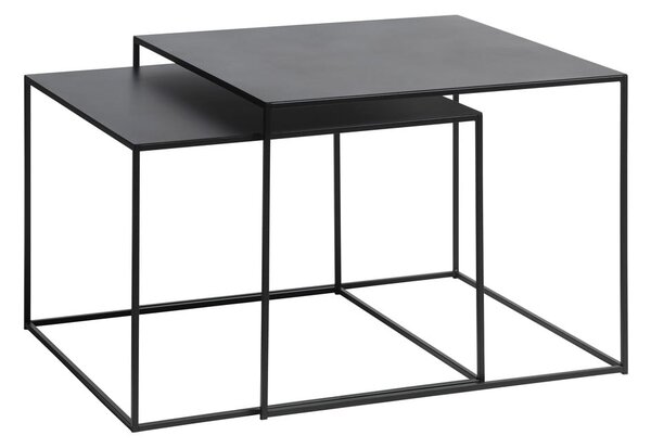 Crni metalni stolići za kavu u setu 2 kom 65x65 cm Pebble – Unique Furniture