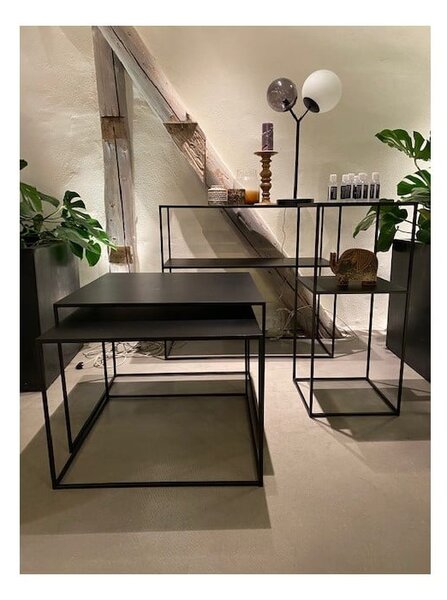 Crni metalni stolići za kavu u setu 2 kom 65x65 cm Pebble – Unique Furniture