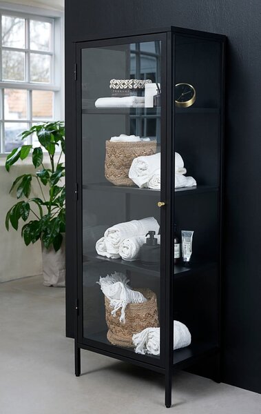 Crna metalna vitrina 58x160 cm Carmel – Unique Furniture
