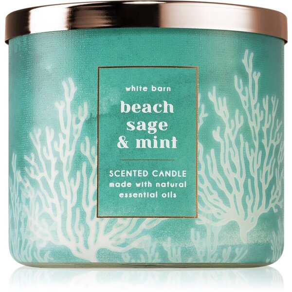 Bath & Body Works Beach Sage & Mint mirisna svijeća 411 g