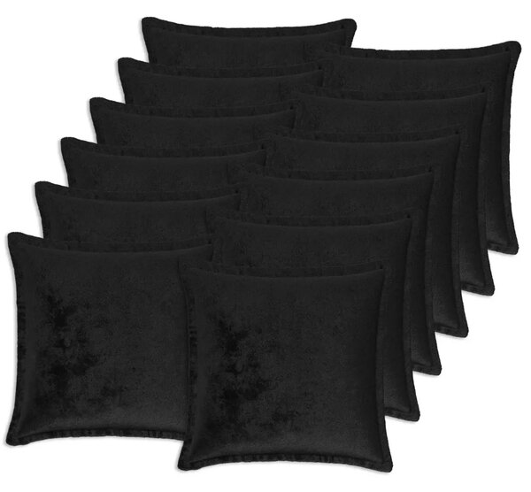 Presvlaka za jastuk 12 pcs HOUTEN Crna 50 x 50 cm Flanel - Crna 50 x 50 cm 12
