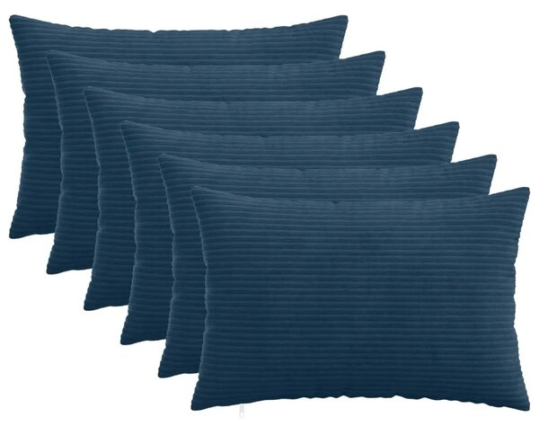 Presvlaka za jastuk 6 pcs HEERLEN Mornarsko plava 50 x 80 cm - Modra 50 x 80 cm 6