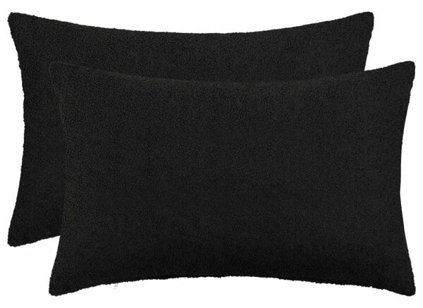 Presvlaka za jastuk 2 pcs HEERLEN Crna 30 x 50 cm Bouclé - Crna 30 x 50 cm 2