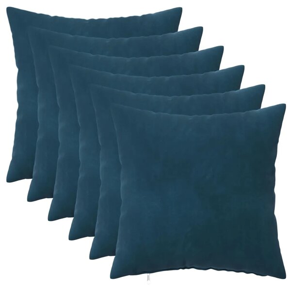 Presvlaka za jastuk 6 pcs HEERLEN Plava 40 x 40 cm Baršun - Plava 40 x 40 cm 6
