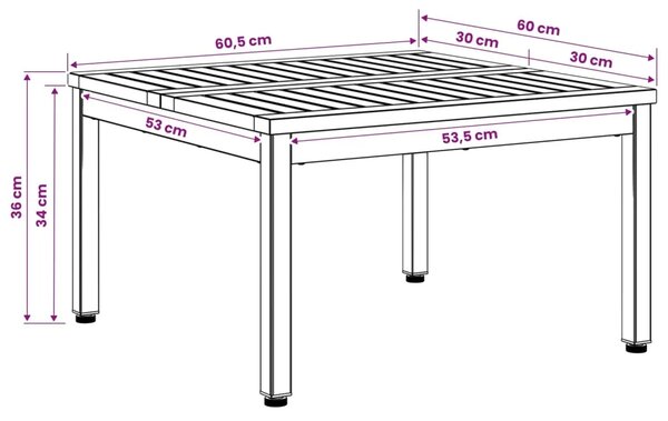Stolić za kavu Bijela i crna 60 x 60 5 x 36 cm - 60 x 60 5 x 36 cm Bijela i crna