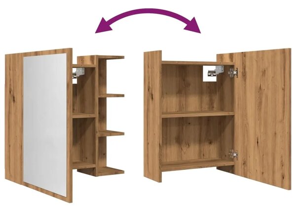 Kupaonski ormarić s ogledalom Artisan hrast izrađeno drvo - Hrast artisan