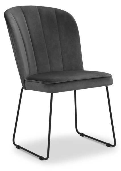 Blagovaonska stolica Velvet Cabri Tamno siva