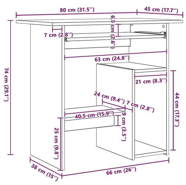 Stol Artisan hrast 80x45x74 cm konstruirano drvo - Hrast artisan