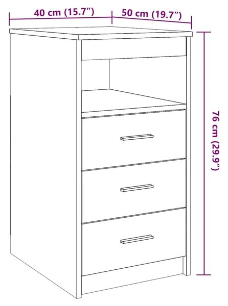 Ormar s ladicama Artisan hrast 40x50x76 cm izrađeno drvo - Hrast artisan