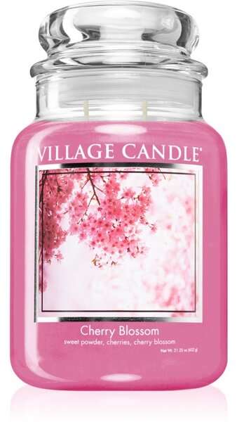 Village Candle Cherry Blossom mirisna svijeća (Glass Lid) 602 g