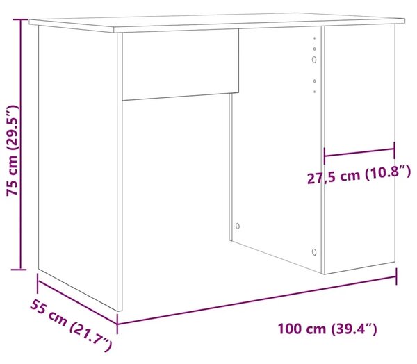 Stol Artisan hrast 100x55x75 cm konstruirano drvo - Hrast artisan