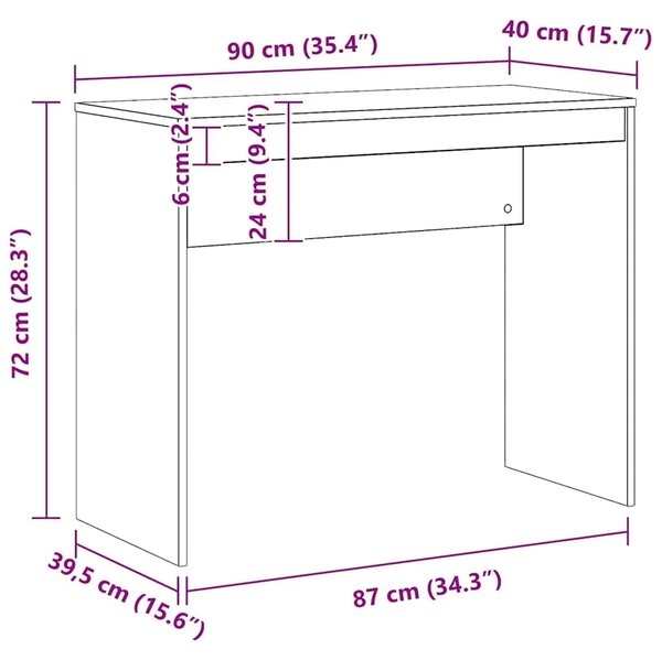 Stol Artisan hrast 90x40x72 cm konstruirano drvo - Hrast artisan