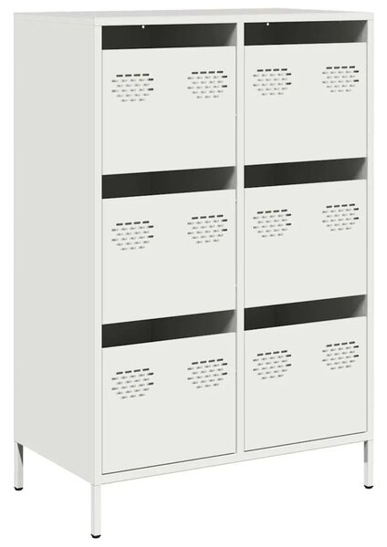 Visoka komoda bijela 68x39x101 5 cm od čelika - Bijela
