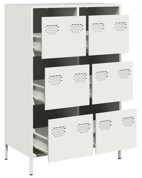 Visoka komoda bijela 68x39x101 5 cm od čelika - Bijela