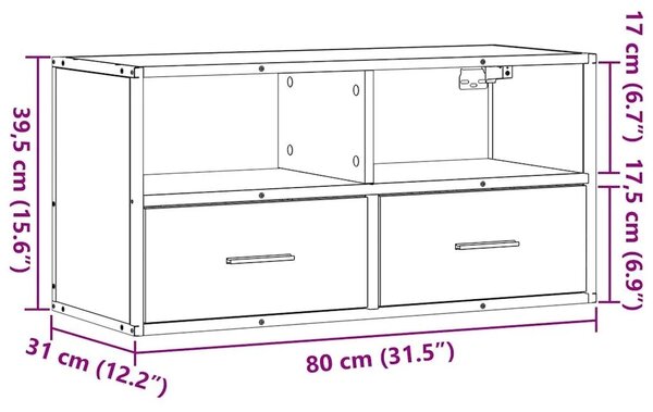 TV ormarić Sonoma hrast 80x31x39 5 cm Konstruirano drvo i metal - Sonoma hrast 80 cm