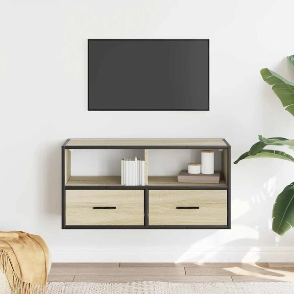 TV ormarić Sonoma hrast 80x31x39 5 cm Konstruirano drvo i metal - Sonoma hrast 80 cm