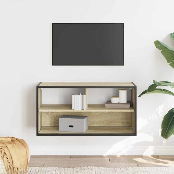 TV ormarić Sonoma hrast 80x31x39 5 cm Konstruirano drvo i metal - Sonoma hrast 80 cm
