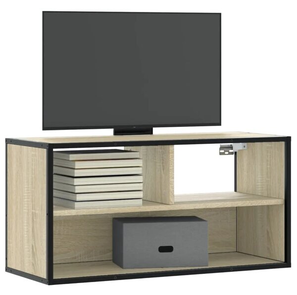 TV ormarić Sonoma hrast 80x31x39 5 cm Konstruirano drvo i metal - Sonoma hrast 80 cm