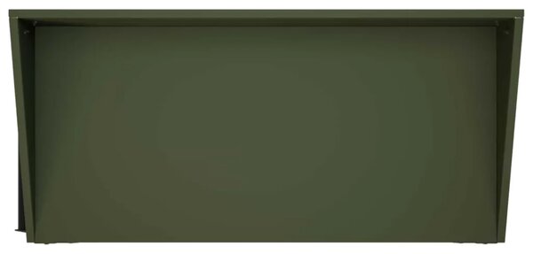 Stol za presađivanje s kotačima 96 x 50 x 89 cm Čelična vrata - Maslinastozelena