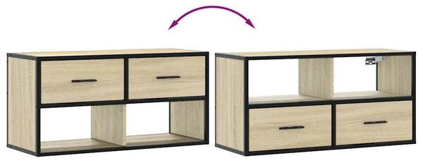 TV ormarić Sonoma hrast 80x31x39 5 cm Konstruirano drvo i metal - Sonoma hrast 80 cm