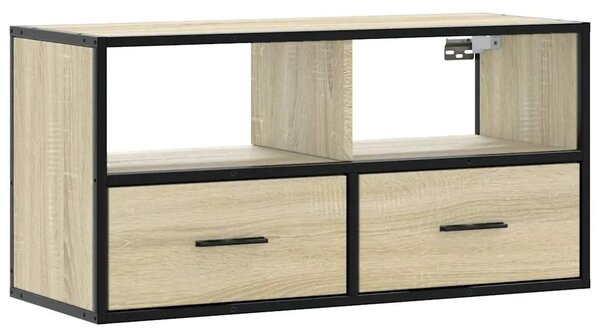 TV ormarić Sonoma hrast 80x31x39 5 cm Konstruirano drvo i metal - Sonoma hrast 80 cm
