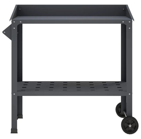 Stol za presađivanje s kotačima 96 x 50 x 89 cm Čelična vrata - Antracit
