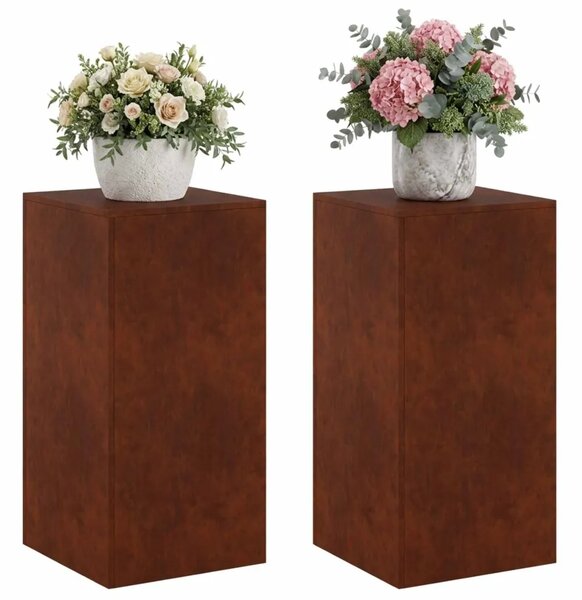 Stalak za biljke 2 pcs Rđa 40 x 40 x 80 cm Otporni čelik - Otporni čelik 2x (40 x 40 x 80 cm)
