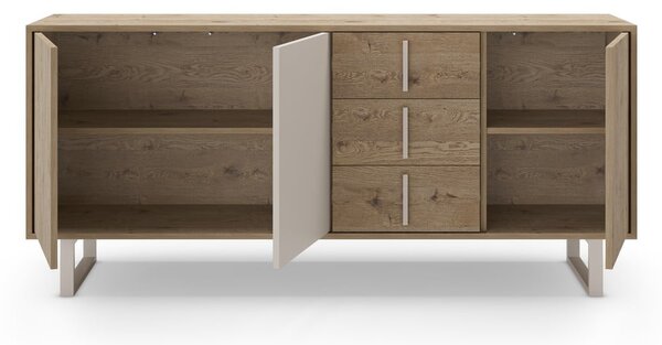 Siva/u prirodnoj boji niska komoda u dekoru hrasta 180x80 cm Millay – Marckeric