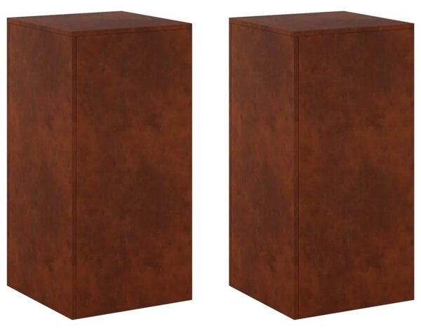 Stalak za biljke 2 pcs Rđa 40 x 40 x 80 cm Otporni čelik - Otporni čelik 2x (40 x 40 x 80 cm)