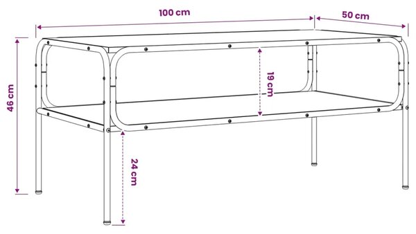 Bocni stol Crni hrast 100 x 50 x 46 cm Konstruirano drvo - Crni hrast 51 x 50 x 45 cm