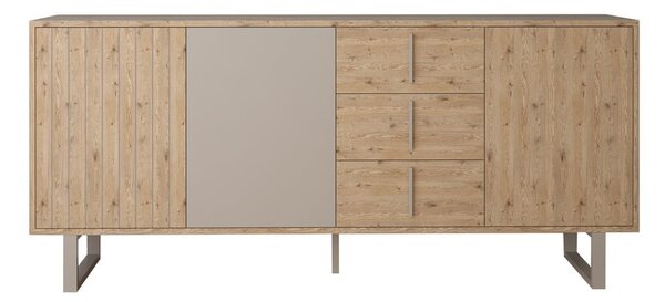 Siva/u prirodnoj boji niska komoda u dekoru hrasta 180x80 cm Millay – Marckeric