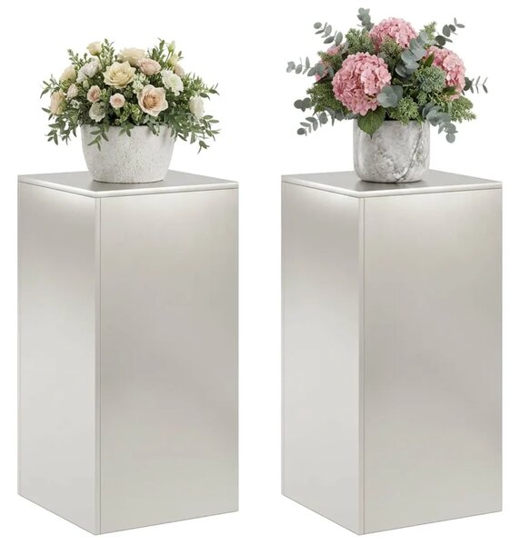 Stalak za biljke 2 pcs Srebrna 40 x 40 x 80 cm Čelik - Nehrđajući čelik 2x (40 x 40 x 80 cm)