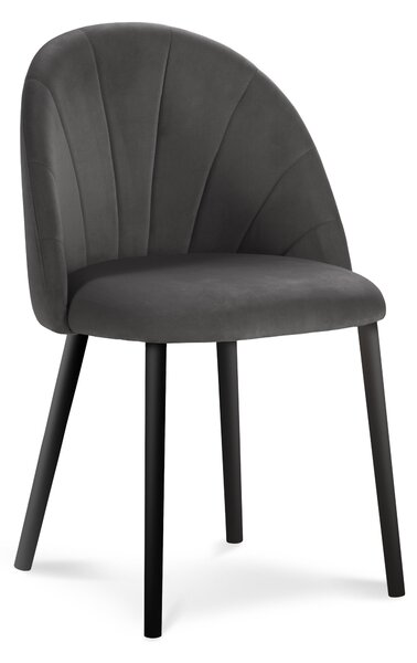 Blagovaonska stolica Velvet Ventura Tamno siva