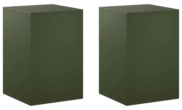 Stalak za biljke 2 pcs Maslinastozelena 40 x 40 x 60 cm Čelik - Maslinastozelena 2x (40 x 40 x 60 cm)