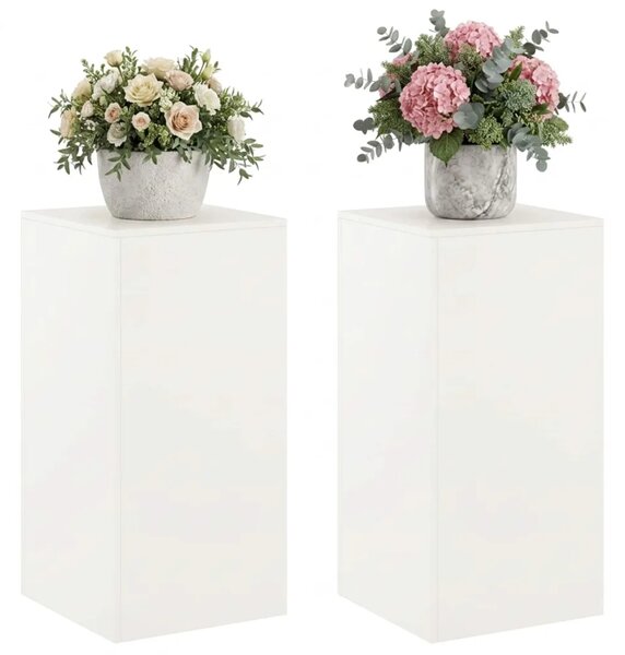 Stalak za biljke 2 pcs Bijela 40 x 40 x 80 cm Čelik - Bijela 2x (40 x 40 x 80 cm)