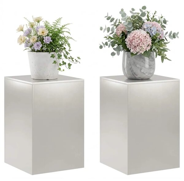 Stalak za biljke 2 pcs Srebrna 40 x 40 x 60 cm Čelik - Nehrđajući čelik 2x (40 x 40 x 60 cm)