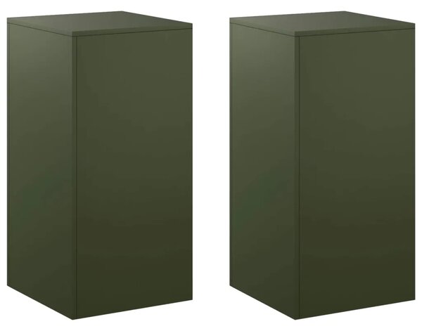 Stalak za biljke 2 pcs Maslinastozelena 40 x 40 x 80 cm Čelik - Maslinastozelena 2x (40 x 40 x 80 cm)