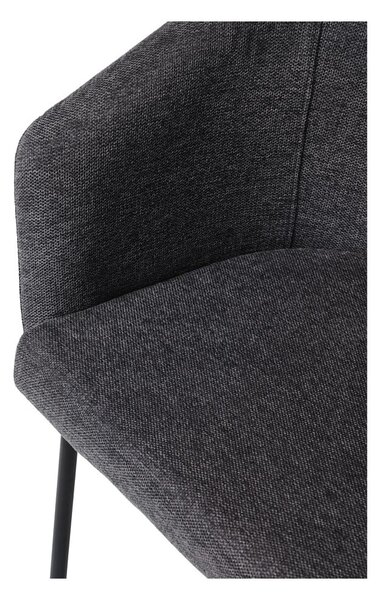 Tamno siva podstavljena blagovaonska stolica s naslonima za ruke Easton – Unique Furniture